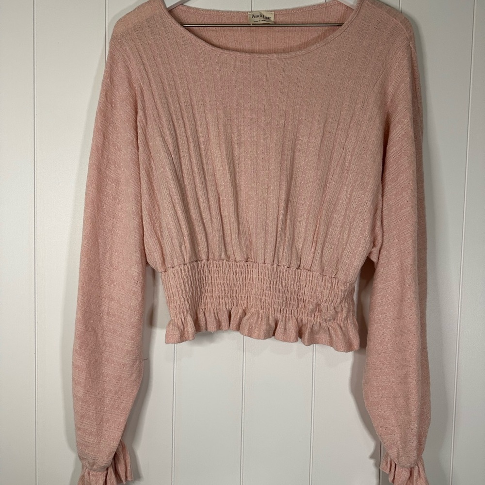 Peach Love California Blush Smocked Blouse